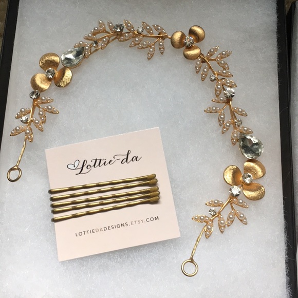 Lottie Da Accessories - EUC Gold Hair Jewelry Vine by Lottie Da Designs